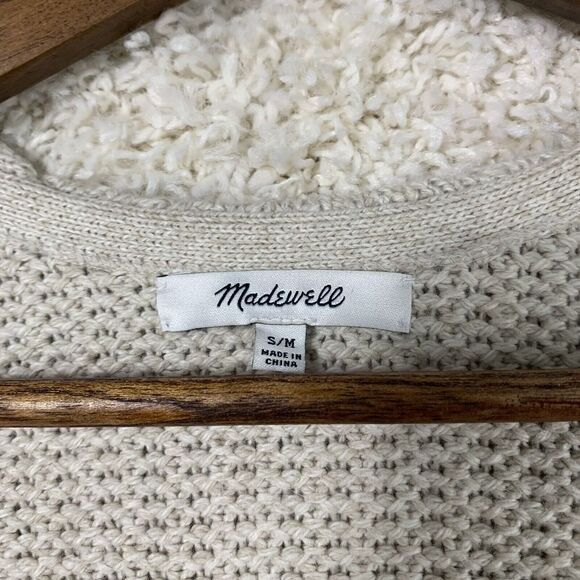 Madewell Coastward Fringe Vest Beige Striped Open Women’s Size S/M Knit Sweater‎ - Picture 5 of 9